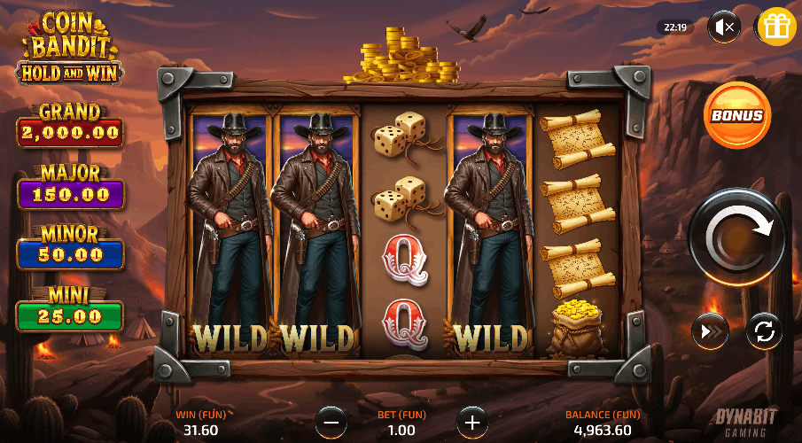 Coin Bandit Dynabit Gaming Pin Up Chile