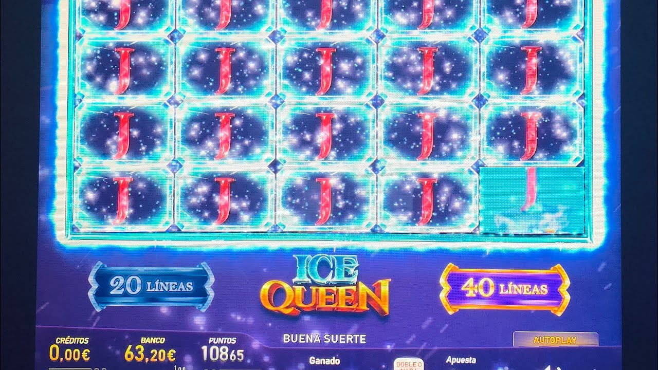 Ice Queen gameplay &mdash; rodillos con Reina de Hielo como wild expansivo cubriendo columna completa Pin Up Chile